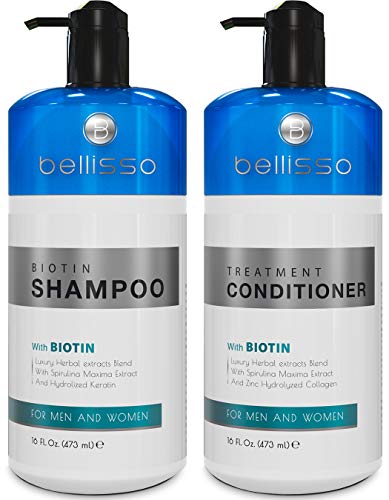 Biotin Shampoo and Conditioner Set - Sulfate and Paraben Free Treatment for Men and Women - Hair Thickening Volumizing Products to Help Boost Thinning Hair with Added Keratin