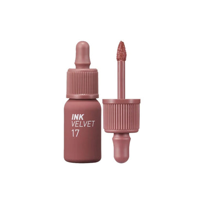 Peripera Ink the Velvet Lip Tint, High Pigment Color, Longwear, Weightless, Not Animal Tested, Gluten-Free, Paraben-Free (017 ROSY NUDE)