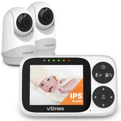 VTimes Baby Monitor with 2 Cameras, 3.2