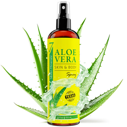 Organic Aloe Vera Spray for Body & Hair - From Freshly Cut Aloe Plant - Extra Strong - Easy to Apply - No Thickeners So It Absorbs Rapidly With No Sticky Residue - Made in USA (Big 12 fl oz)