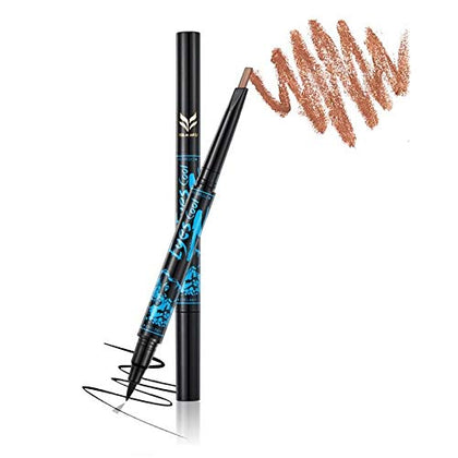 Ladygo 2 in 1 automatic Eyebrow Pencil with Eyeliner, Light Brown-4