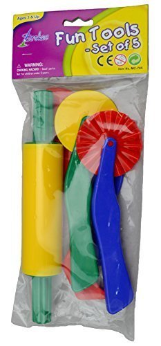 S Art Supplies Durable Clay and Dough Tools Five Piece Set - Ages 3 & Up (VC-S5PC)