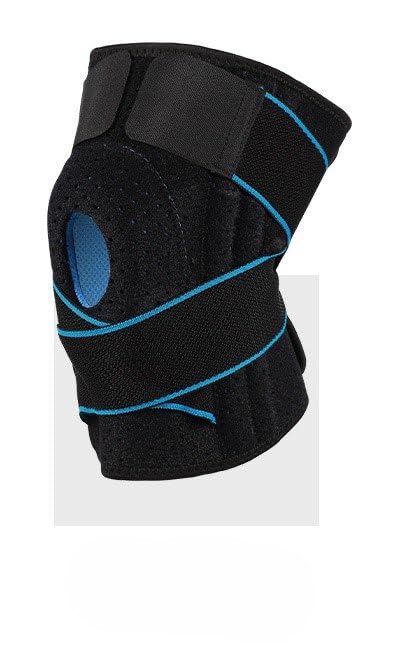 Knee Brace for Women & Men | Adjustable Knee Support Strap and Compression Sleeve for Pain Relief, Meniscus Tear, Hinged Knee Brace with Side Stabilizers | Ideal for Weightlifting and Running. (Blue)