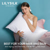 LILYSILK Silk Pillowcase for Hair and Skin Standard-100% Mulberry Silk 19 Momme Both Sides Silk Bed Pillow Cover with Hidden Zipper, 1 Pc (Standard Size 20''x26'', White)