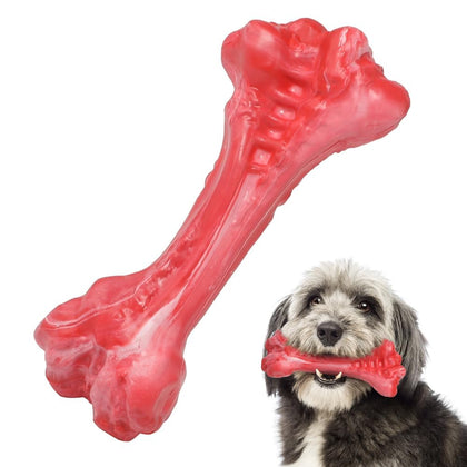 Dog Chew Toys for Aggressive Chewers All Breed |Bone chew Toy for Dog| Beef Flavor Durable Tough Dog Chew Bones for Large/Medium/Small Dogs | Dog Bones Made with Rubber-Red