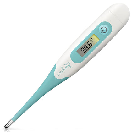 OCCObaby Clinical Digital Baby Thermometer - LCD, Flexible Tip, 10 Second Quick Accurate Fever Read Rectal Oral & Underarm Use Waterproof Thermometer for Kids