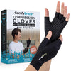 ComfyBrace Arthritis Hand Compression Gloves F.D.A. Comfy Fit, Fingerless Design, Breathable Moisture Wicking Fabric - Ease Muscle Tension, Relieve Carpal Tunnel Aches (Small)