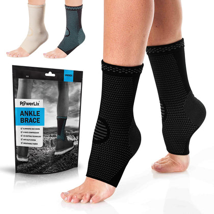 POWERLIX Legs Orthopedic Brace Compression Support Sleeve (Pair) for Swelling, Sprain, Plantar Fasciitis, Arthritis, Tendinitis