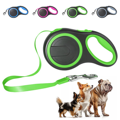 Quick Release Lead Automatic Retractable Pet Dog Leash - Lock Polyester Tape Dog Chain - 360° Tangle-Free, Anti-Slip Dog Rope, Pet Accessories (Green))