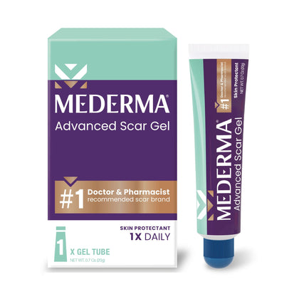 Mederma Advanced Scar Gel, Treats Old and New Scars, Reduces the Appearance of Scars from Acne, Stitches, Burns and More, 0.70oz (20g) (Used - Like New)
