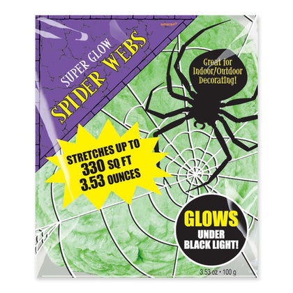 Green Polyester Spider Webs - 330 SQ FT, 3.53 oz - 1 Pack.
