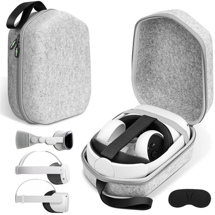 sarlar Hard Carrying Case Compatible with Meta Oculus Quest 2/Quest 3/Vision Pro Original/Elite Version VR Gaming Headset and Touch Controllers Accessories, Suitable for Travel and Home Storage