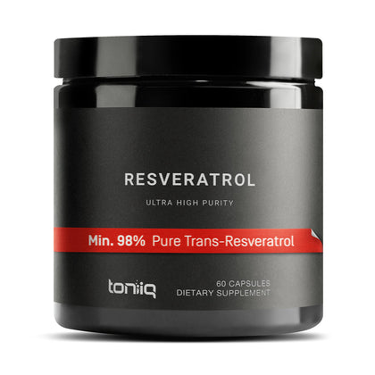 Toniiq Ultra High Purity Resveratrol Capsules - 98% Trans-Resveratrol - Highly Purified and Bioavailable - 60 Caps Resveratrol Supplement