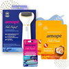 Amope Pedicure Value Kit, Spa Pampering Pack, Self-Care & Relaxation Gift, Contains Pedi Perfect Electric Callus Remover Foot File, 2 Macadamia Oil PediMask Foot Masks, 2 Roller Heads - 4 Pieces