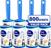 Lint Rollers for Pet Hair Extra Sticky, 800 Sheets (8 Rollers) Mega Value Set Roller with 2 Upgraded Handles, Removal Tool Clothes, Furniture, Carpet, Dog & Cat Remover