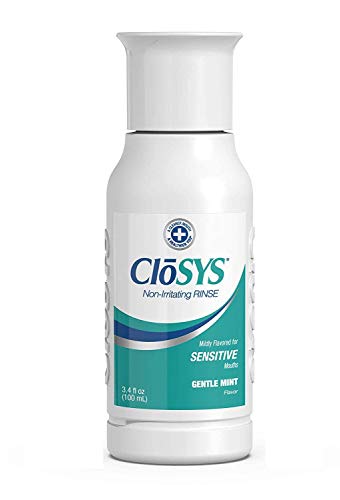 CloSYS Sensitive Mouthwash, 3.4 Ounce Travel Size (48 Count), Gentle Mint, Alcohol Free, Dye Free, pH Balanced, Helps Soothe Mouth Sensitivity, Fights Bad Breath