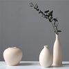 Abbittar Ceramic Vase Set of 3, Flower Vase Minimalism Style for Rustic Home Decor, Modern Farmhouse Decor, Living Room Decor, Shelf Decor, Table Decor, Bookshelf, Mantel and Entryway Decor - Beige