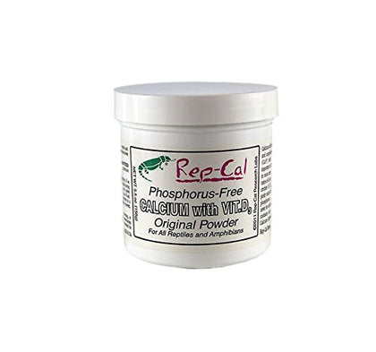 Rep-Cal 52296 Phosphorous-Free Calcium Fine Powder Reptile/Amphibian Supplement with Vitamin D3, 5 oz