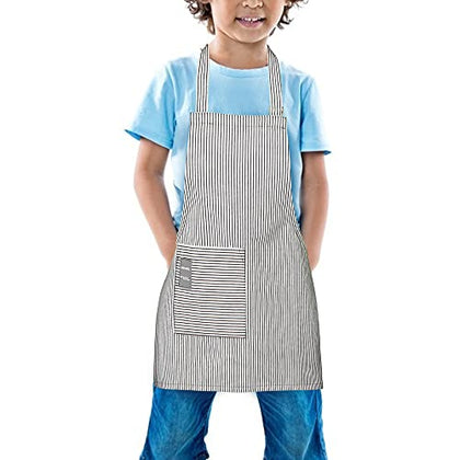 TeddSnow Kids Apron, Toddler Cotton Adjustable Bib Chef Apron with Pocket, For Children Age 2 to 5 years, Boys Girls