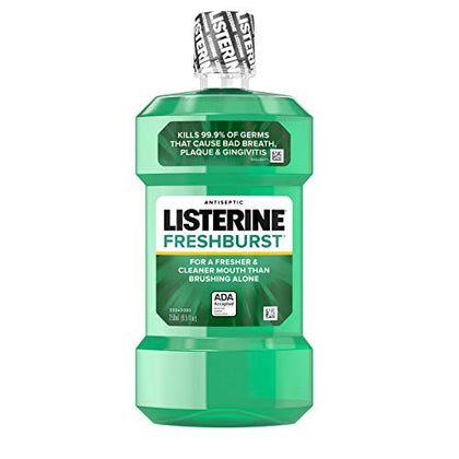 Listerine Freshburst Antiseptic Mouthwash for Bad Breath, Kills 99% of Germs That Cause Bad Breath & Fight Plaque & Gingivitis, ADA Accepted Mouthwash, Spearmint, 8.5 Fl. Oz (250 mL)