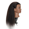 Traininghead 100% Real Hair Mannequin Head Training Head Cosmetology Doll Head Manikin Practice Head Hairdresser With Free Clamp Holder Female (Black Hair A)