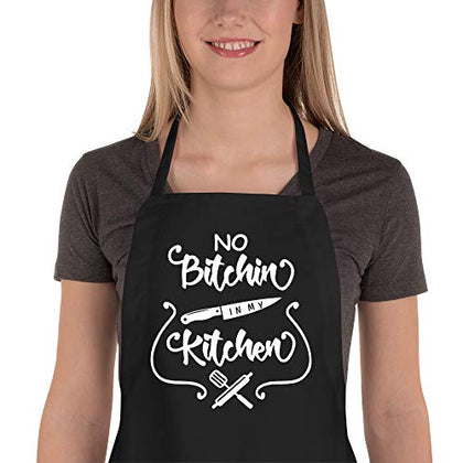 Saukore Funny Aprons for Women Men, Novelty Kitchen Cooking Apron with 2 Pockets, Cute Baking Apron for Bakers, Birthday Housewarming Christmas Apron Gift for Mom Wife Daughter Sister Aunt Grandma