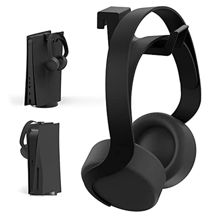 NexiGo PS5 Headphone Holder, [Minimalist Design] Mini Headphone Hanger with Supporting Bar, for Sony Playstation 5 Gaming Headset, Black