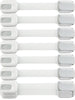 Child Safety Strap Locks (10 Pack) Baby Locks for Cabinets and Drawers, Toilet, Fridge & More. 3M Adhesive Pads. Easy Installation, No Drilling Required, White/Gray