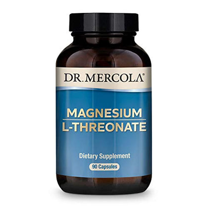 Dr. Mercola Magnesium L-Threonate, 30 Servings (90 Capsules), Dietary Supplement, Supports Bone and Joint Health, Non GMO (Expiry -7/31/2026)