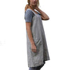 YESDOOD Cotton Linen Apron Cross Back Apron for Women with Pockets Pinafore Dress for Baking Cooking Baby Blue