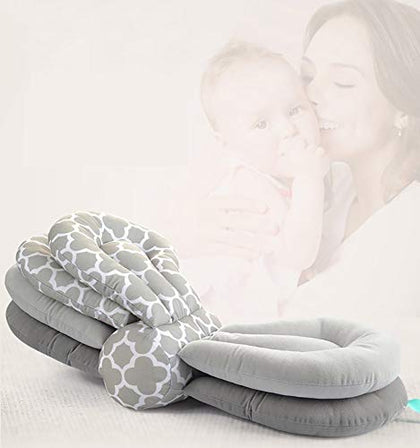 JCW Multi-Function Breastfeeding Pillow Maternity Nursing Pillow,Adjustable Height,Grey
