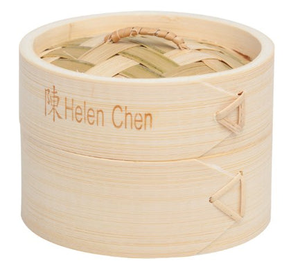 Helen's Asian Kitchen Dim Sum Food Steamer with Lid, 4-Inch, Natural Bamboo