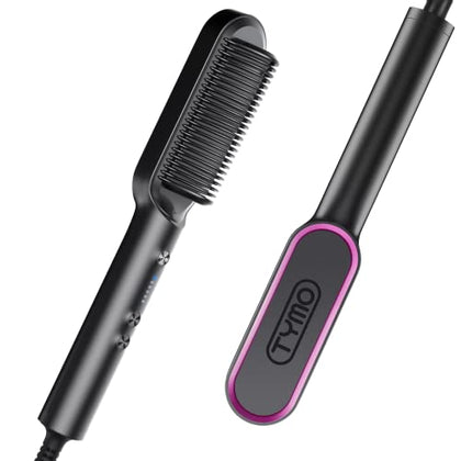 Hair Straightener Brush, TYMO Ring Hair Straightener Comb Straightening Brush for Women with 5 Temps 20s Fast Heating & Dual Voltage 120v
