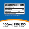 Nutricost Caffeine Pills 100mg Per Serving, 250 Capsules