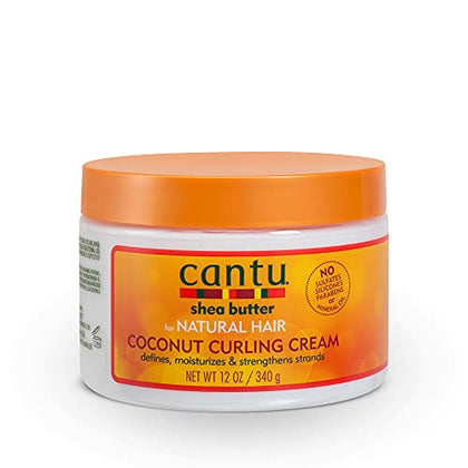 Cantu Coconut Curling Cream with Shea Butter for Natural Hair, 12 oz (Packaging May Vary) 120v
