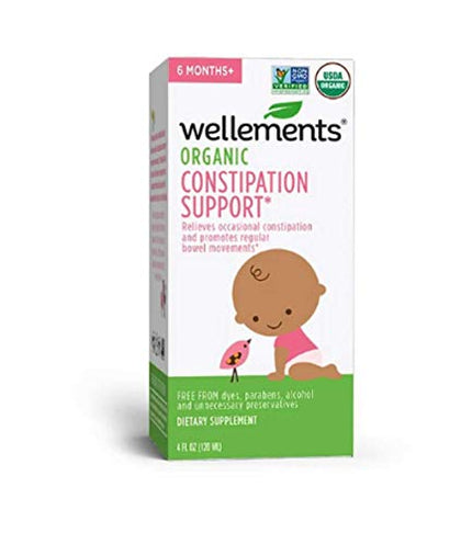 Wellements Organic Baby Constipation Support | Relieves Occasional Constipation for Infants & Toddlers, No Harsh Laxatives, USDA Certified Organic | 4 Fl Oz, 6 Months +