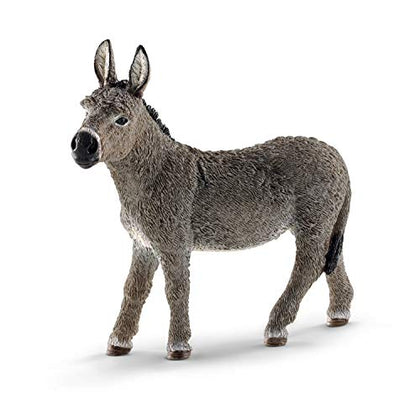 Schleich Farm World Realistic Donkey Animal Figurine - Highly Detailed and Durable Farm Animal Toy, Fun and Educational Play for Boys and Girls, Gift for Kids Ages 3+