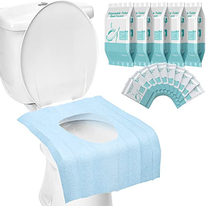 50 Pack Toilet Seat Covers Disposable - Waterproof 16x24 Inch Extra Large Individually Wrapped Toilet Seat Shields Travel Accessories for Adults Kids