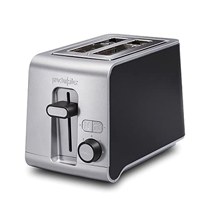 Proctor Silex 2 Slice Toaster with Extra Wide Slots, Sure-Toast Technology, Shade Selector & Bagel Setting, Black and Silver (22302)