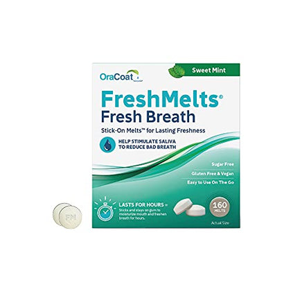 Oracoat® FreshMelts® Fresh Breath Stick-on Melts for Lasting Freshness, Sweet Mint, 160 Count