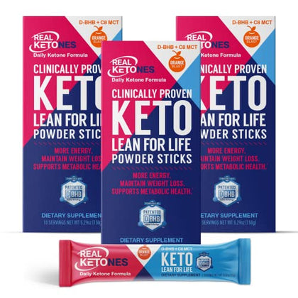 MCT & BHB Exogenous Ketones Drink Mix Packets - Real Ketones Elevate Keto Electrolytes Powder Packets No Sugar with 4 Main Electrolytes plus Hydrating Proprietary Keto BHB - 30 Pack Orange