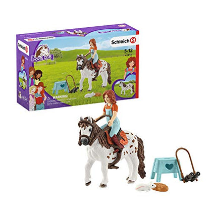 Schleich Horse Club, 9-Piece Playset, Horse Toys for Girls and Boys 5-12 years old Mia and Spotty Multi, 15cm/5.9in