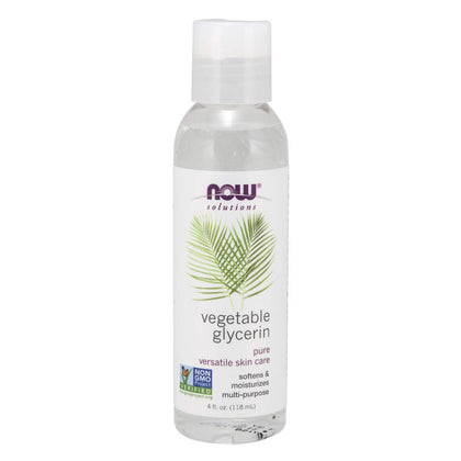 NOW Solutions, Vegetable Glycerin, 100% Pure, Versatile Skin Care, Softening and Moisturizing, 4-Ounce (Expiry -9/30/2027)