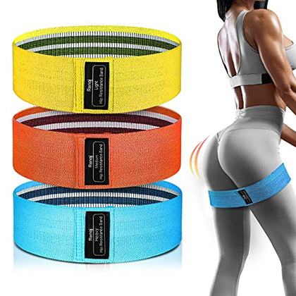 Renoj Resistance Bands for Working Out, Exercise Bands Workout, 3 Booty Bands for Women Legs and Glutes, Pilates Flexbands, Yoga Starter Set (Blue)