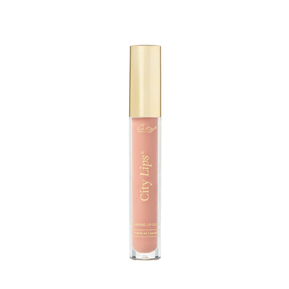 City Beauty City Lips - Plumping Lip Gloss - Hydrate & Volumize - All-Day Wear - Hyaluronic Acid & Peptides Visibly Smooth Lip Wrinkles - Cruelty-Free (Pink Nude)