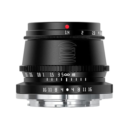 TTArtisan 35mm F1.4 APS-C Manual Focus Lens for Fuji X Mount Camera X-A10 X-A20 X-A3 X-A5 X-A7 X-M1 X-M2 X-H1 X-T10 X-T2 X-T20 X-T3 X-T30 X-T4 X-T100 X-T200 X-Pro1 X-Pro2 X-Pro3 X-E1 X-E2S X-E3 Black