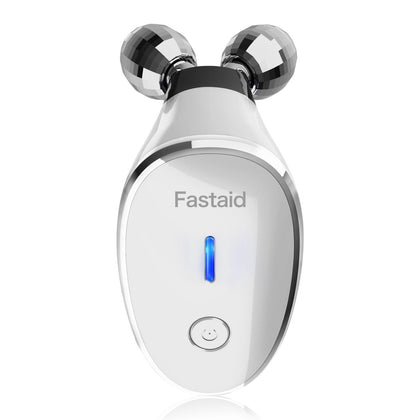 Fastaid Microcurrent-Facial-Device, Microcurrent Face Massager Roller for Skin Care, Instant Face Lift Device, Face Rollers for Women & Men, Glossy White