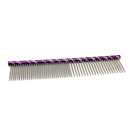 UEETEK Pet Grooming Comb Dogs Cats Comb Stainless Steel (Purple)