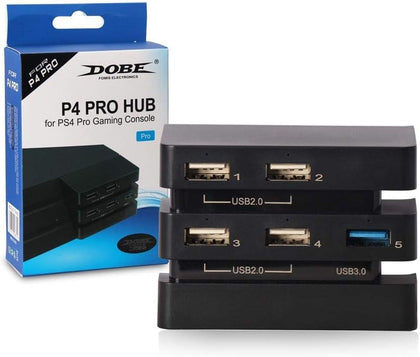 DOBE PS4 Pro USB Hub 5 Port (USB 2.0 x4 + USB 3.0 x1 )for PS4 Pro Gaming Console (NO PS4 SLIM)