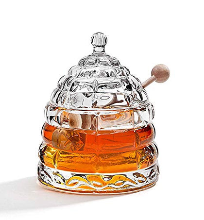 Studio Silversmith Crystal Honey Jar, Beehive Honey Dish